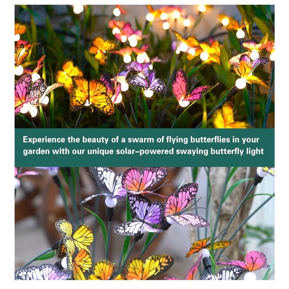 Solar-Powered Swaying Butterfly Lights